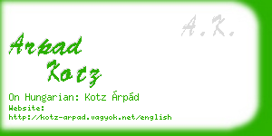 arpad kotz business card